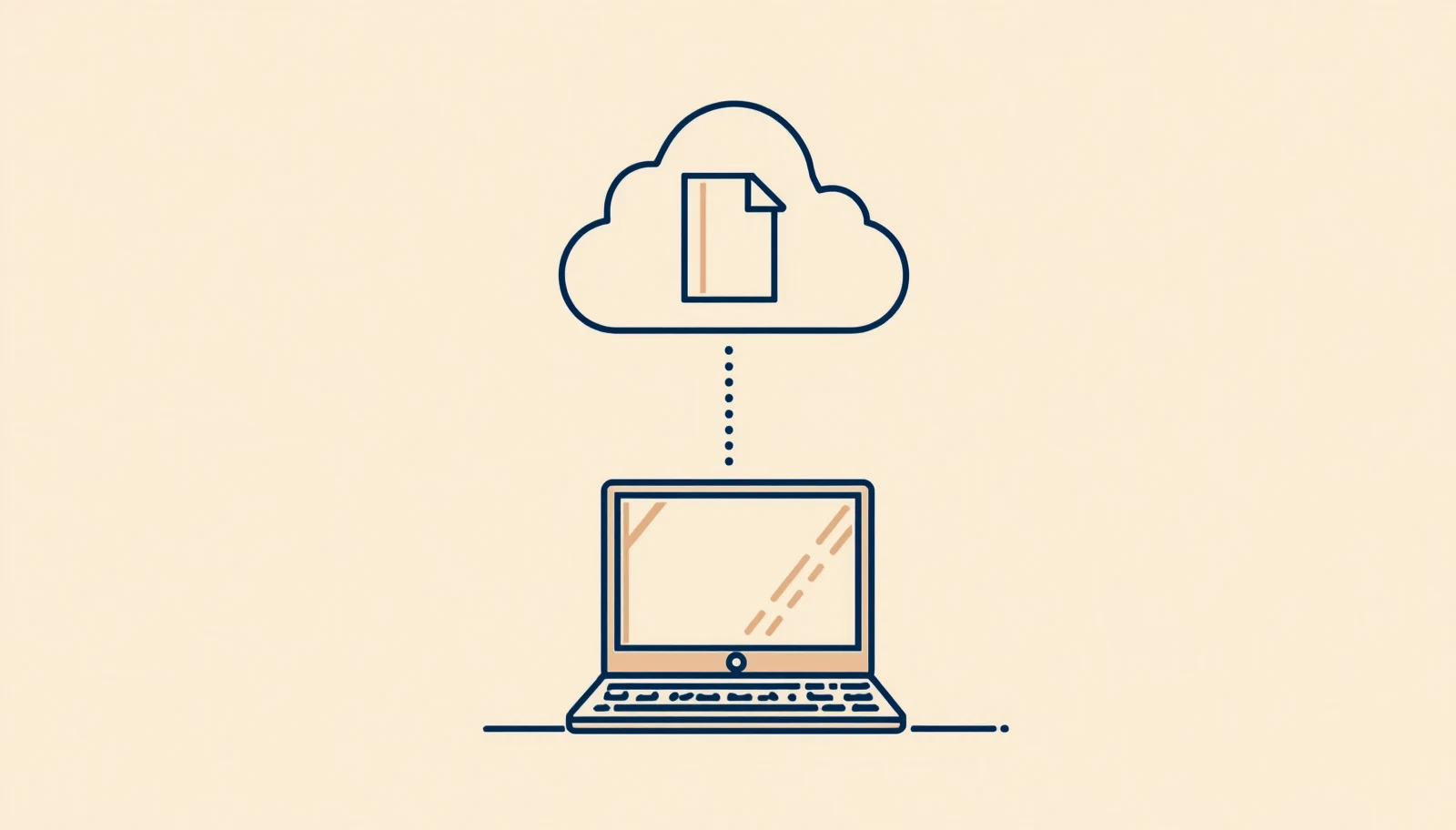 un archivo que sube desde una sola computadora hacia una nube: tu trabajo ya no vive en una única máquina (respaldo)