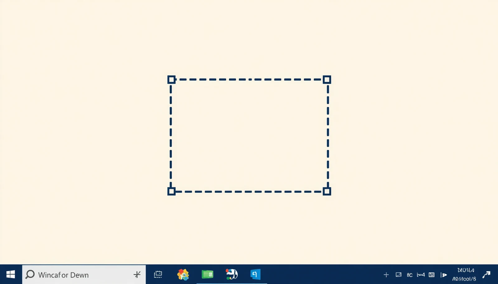 un escritorio de Windows con un recuadro de selección que muestra cómo se toma una captura de pantalla