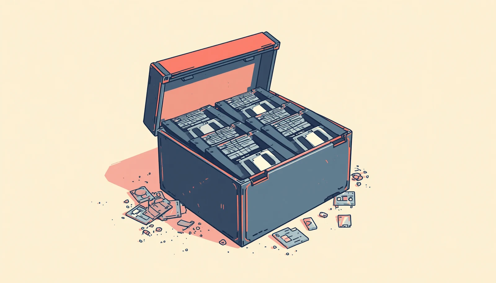 una caja de disquetes viejos que ya ninguna computadora actual puede leer