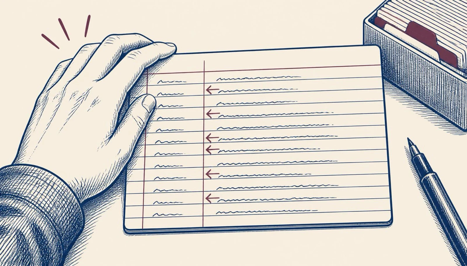 un indice hecho a mano cuyos numeros de pagina ya mienten porque un parrafo insertado corrio todo hacia abajo — la trampa del indice manual